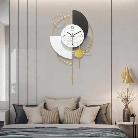 Eustace+Wall+Clocks+for+Living+Room,+3D+Gold+Pendulum+Geometric+Mute+Metal+Digital+Home+Clock (1)