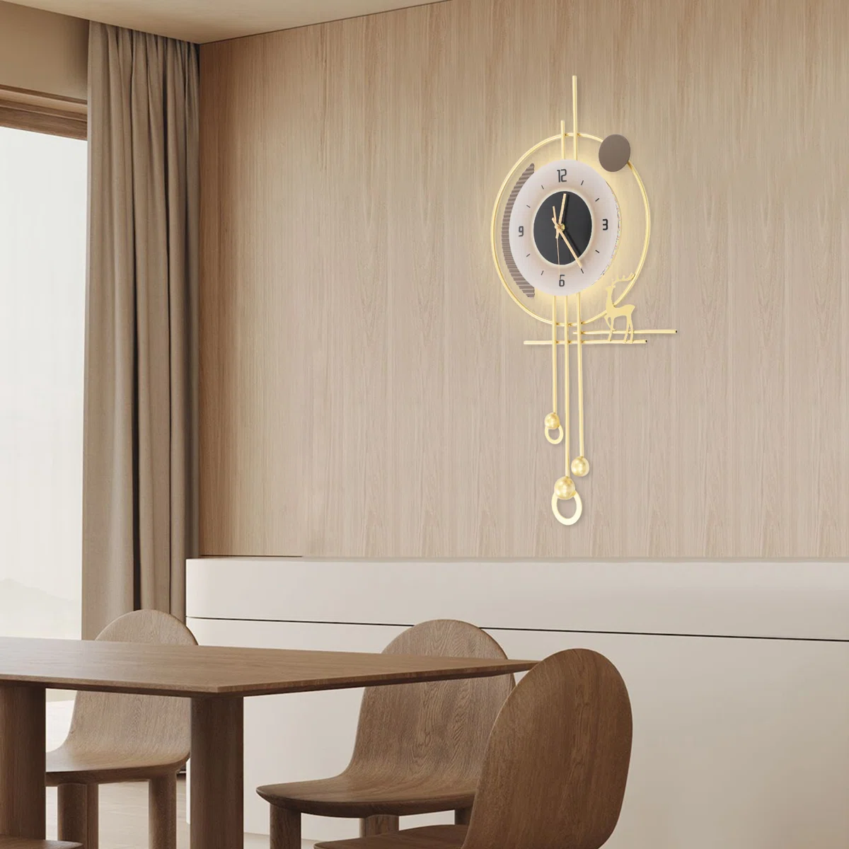 Metal Wall Clock With LED Light - Image 2