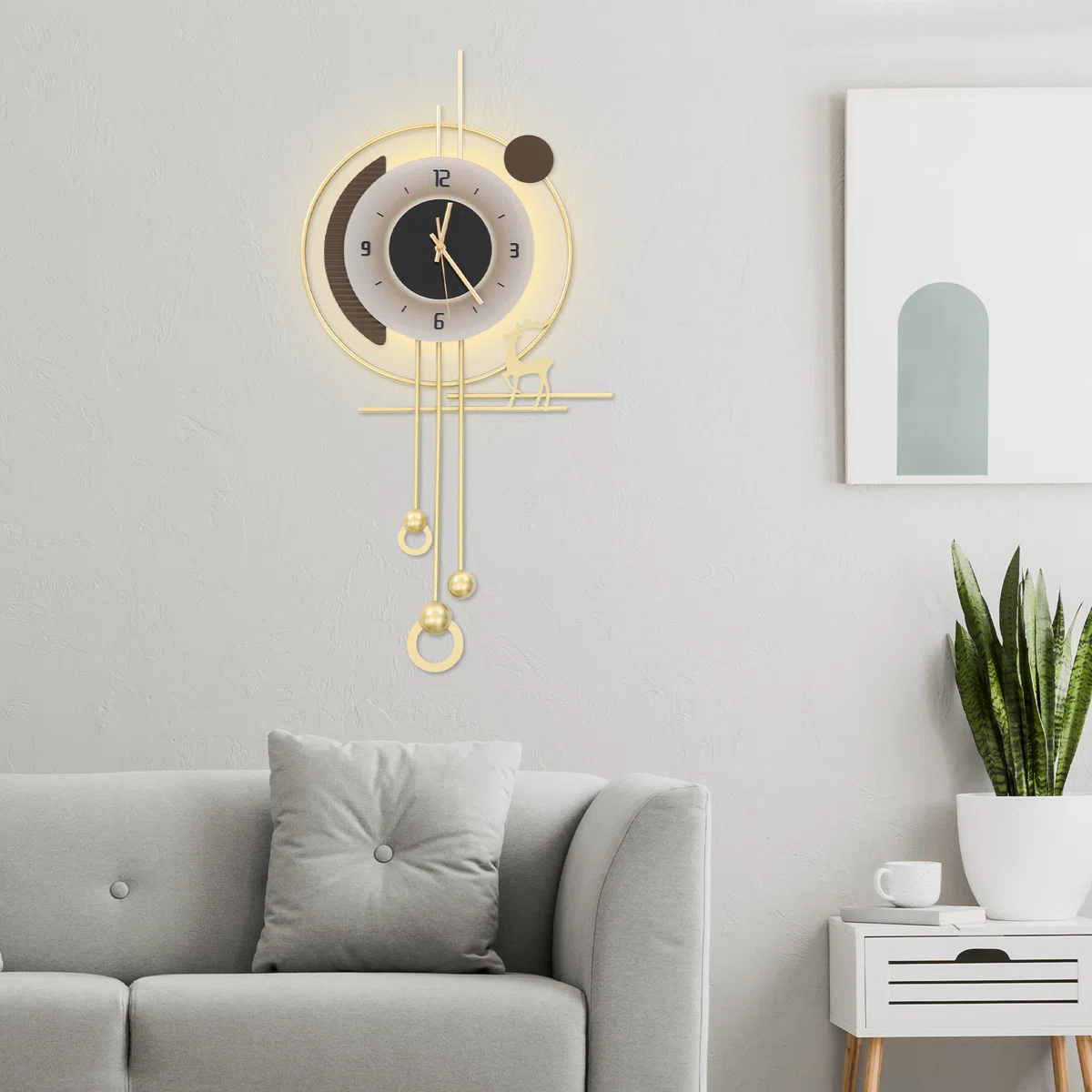 Metal Wall Clock With LED Light - Image 3