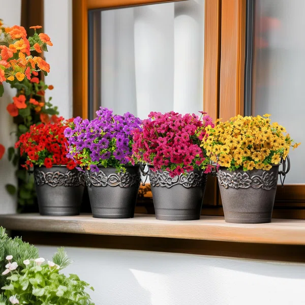 24 Bundles Artificial Flowers For Outdoors Decoration, Uv Resistant Silk Faux Daisy Flora - Image 2