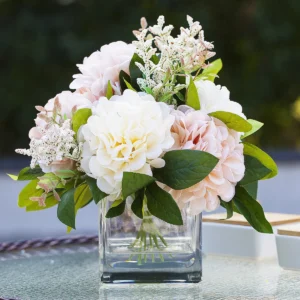 Silk Dahlia Arrangement in Vase
