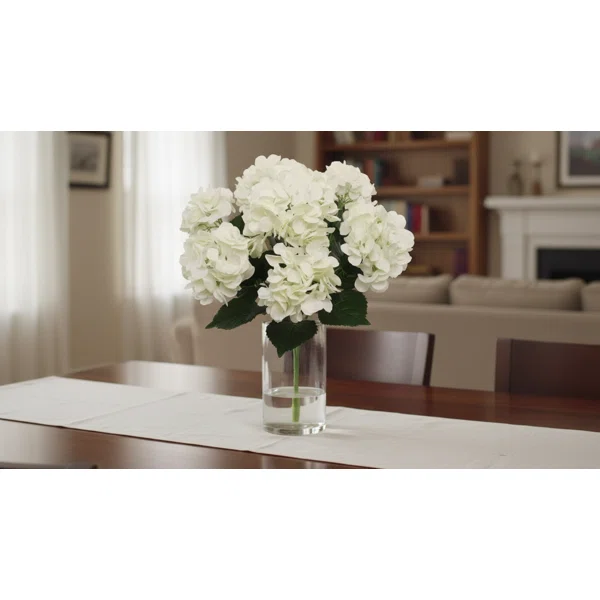 Ultra Realistic Faux Silk Hydrangea Arrangement - Artificial Flowers for Home Decor (Set of 2) - Image 2
