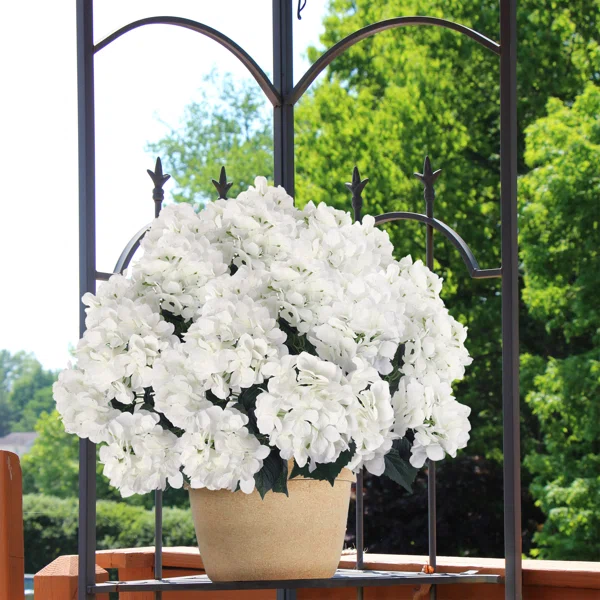 Ultra Realistic Faux Silk Hydrangea Arrangement - Artificial Flowers for Home Decor (Set of 2)